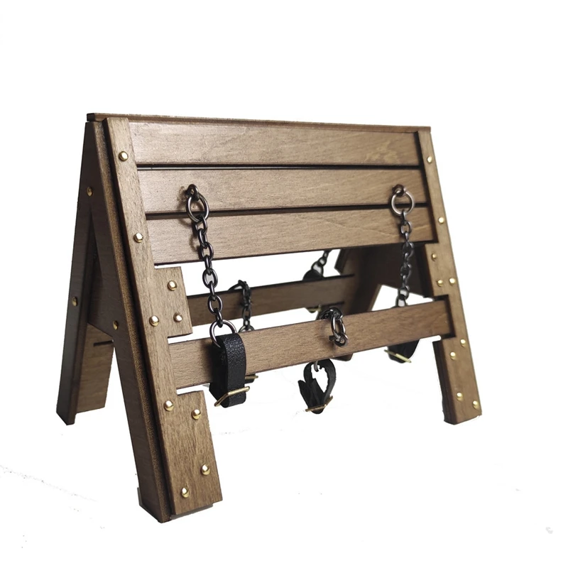 Handcrafted Wooden Triangle Pillory 1/12 Scale Mini Prop, Micro Scene Diorama Accessory for 6-inch Action Figure Display