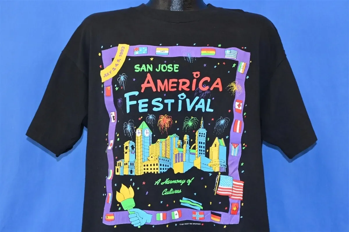 90s San Jose America Festival Harmony of Cultures California 1993 T Shirt XXL