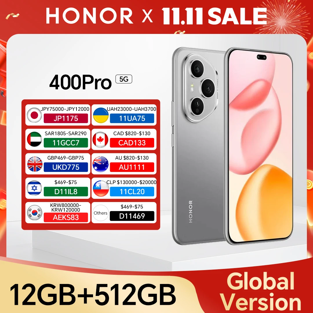 yZ[zV^HONOR 400 Pro O[o 5GX}[gtH 6.7C` 120Hz AMOLEDfBXvC 200MP AICJ 100WX[p[`[W eSIM NFC OTG