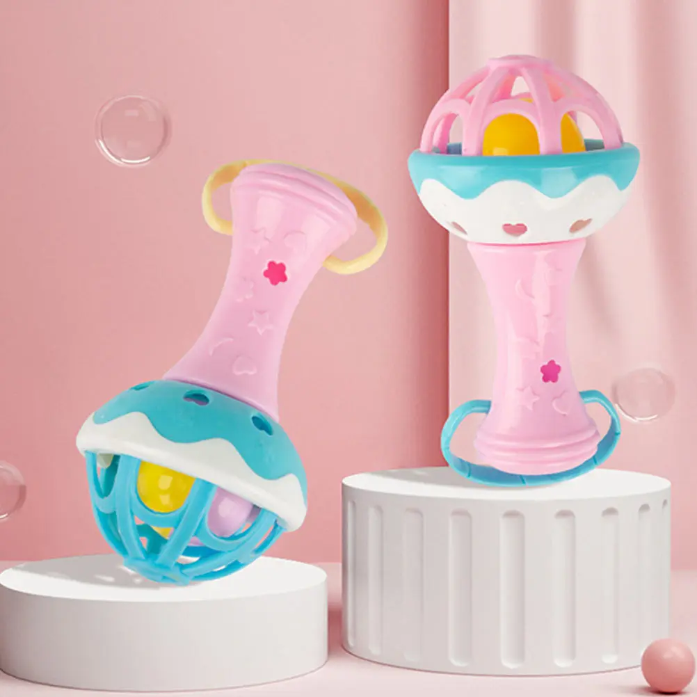 Hochets de clochette en plastique pour bébé, 3 pièces, Shakers musicaux pour nourrissons, léger, Jingle Bell, son éducatif d'apprentissage précoce