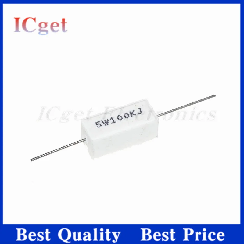 10Pcs 5W 10W 20W cement resistance 0.1R 0.22R 0.47R 0.5R 1R 2R 5R 10R 1K 10K