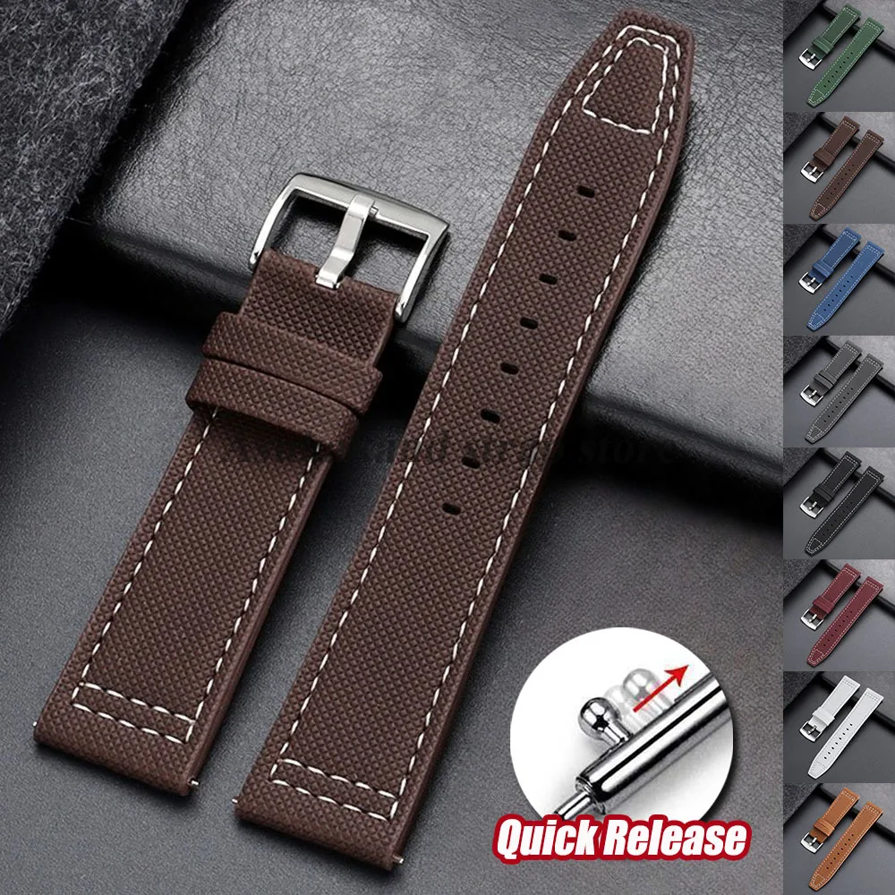 Genuine Leather Watchstrap 20mm 22mm for IWC Pilot Cowhide Leather Watch Band for Seiko Watch Bracelet Quick Release Accessories