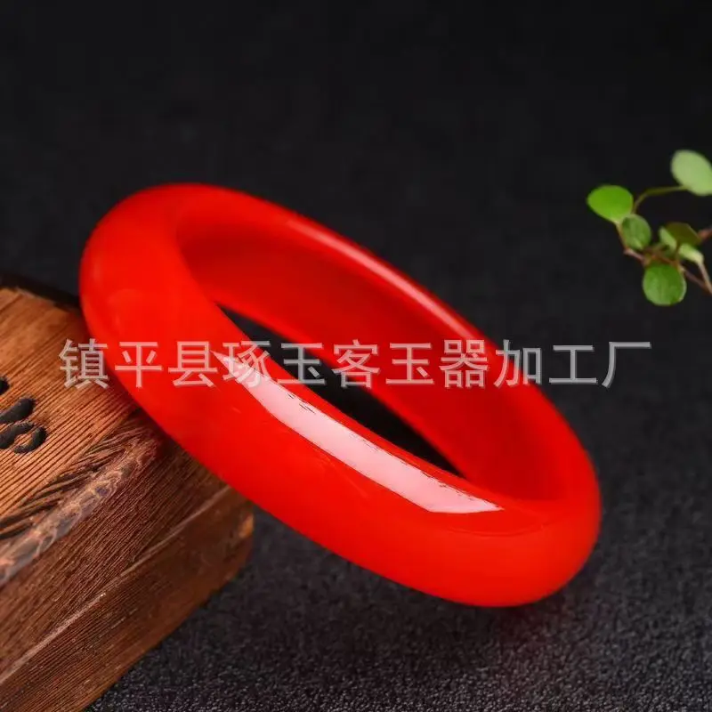 Imitation of Red Agate, Golden Thread, Ice Seed, Emperor, Red Stone English Rock, Fashion Jade Bracelet in the Year of the Birth