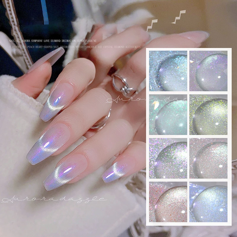 Crystal Stone Cat Eye Magnetic Nail Art Gel New Dazzle Shimmer Color Gel smalto Uv Semi permanente smalto per unghie Top Coat Gel Uv