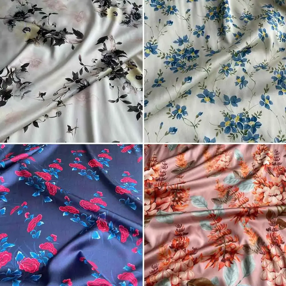 

19MM 6A Grade Silk Fabric 140CM Wide 90% Silk+10% Spandex Fabric Soft and Smooth Silk Cheongsam Dress Fabric