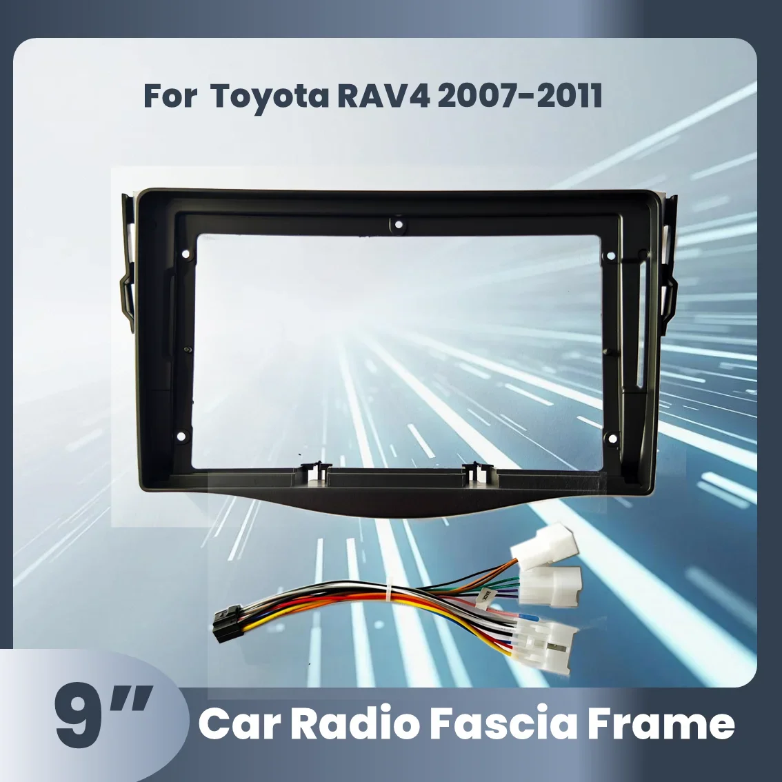 

Vehicle radio Fascia 9 inch Frame 2 Din Car Radio Fascia for Toyota RAV4 2007-2011 auto audio Dash Kit Installation Frame Trim