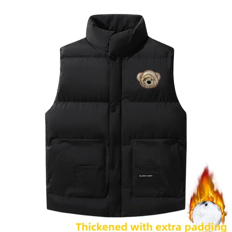 

ex Thiened Хлопковый пуховый теплый жилет для отдыха, зимняя верхняя одежда, подставка из полиэфирного волокна, застежка-молния с животными...