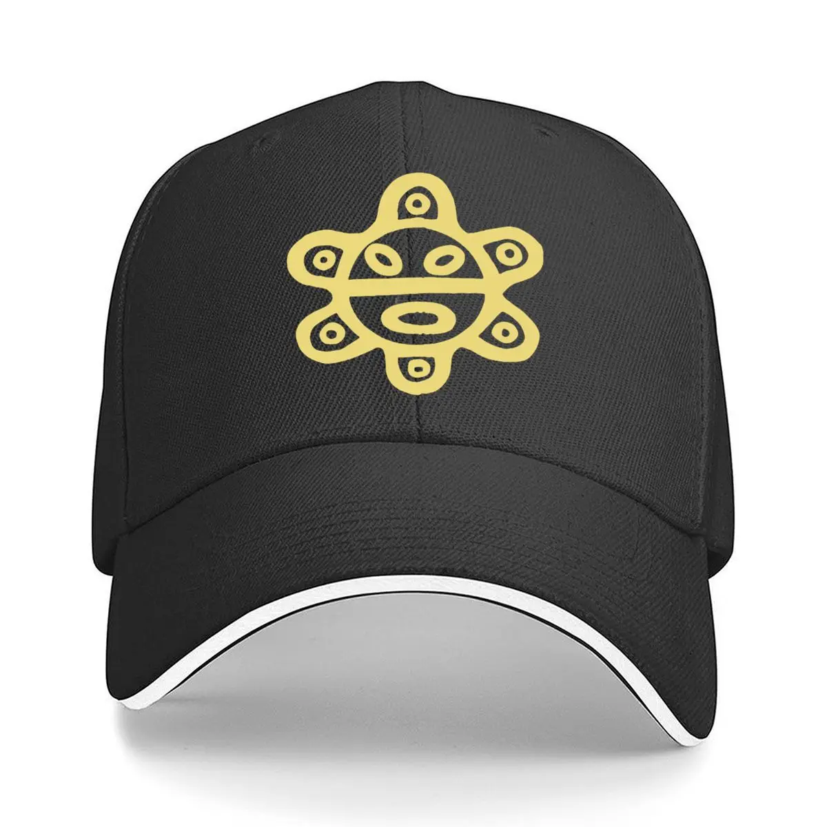 Abstract Sun Face Symbol Outline Sandwich Baseball Cap Outdoor Workouts Sun Hat