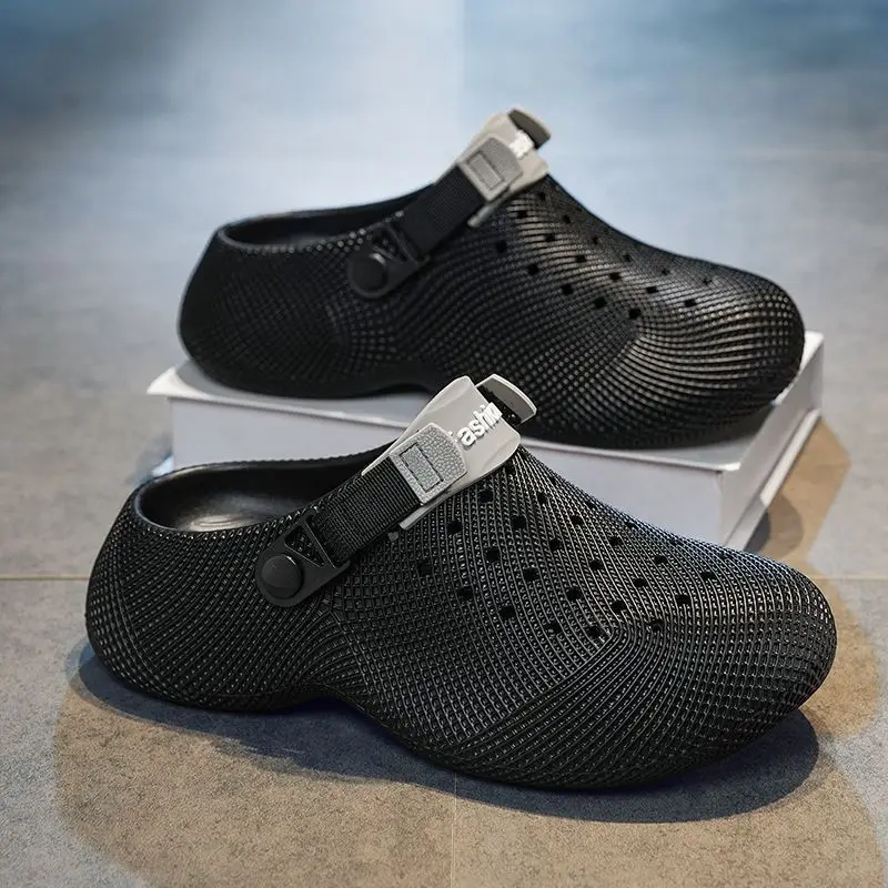 2026 New Men's Casual Shoes Breathable Thick Bottom Two-Way Wear Hole Design Comfortable Versatile Summer Trend Footwear