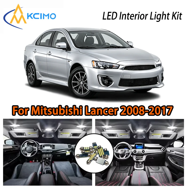 White Ice blue LED Interior Lamp For Mitsubishi Lancer 2008-2017, Super Bright Easy Install Atmosphere Lighting