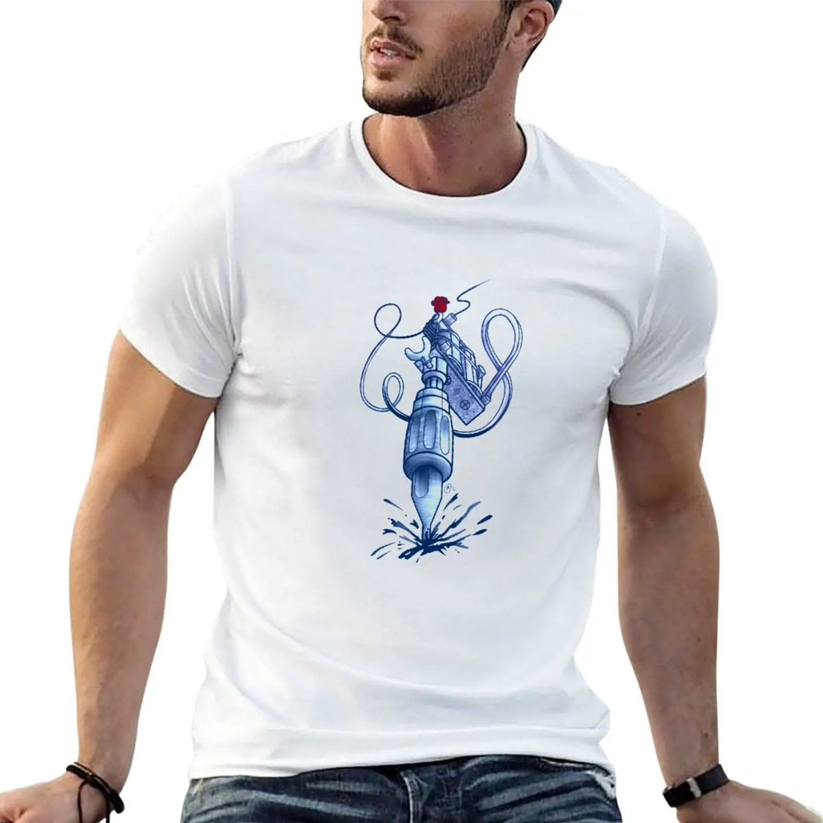 

Tattoo Machine T-Shirt t shirts cotton 100% man t shirt summer T-Shirt