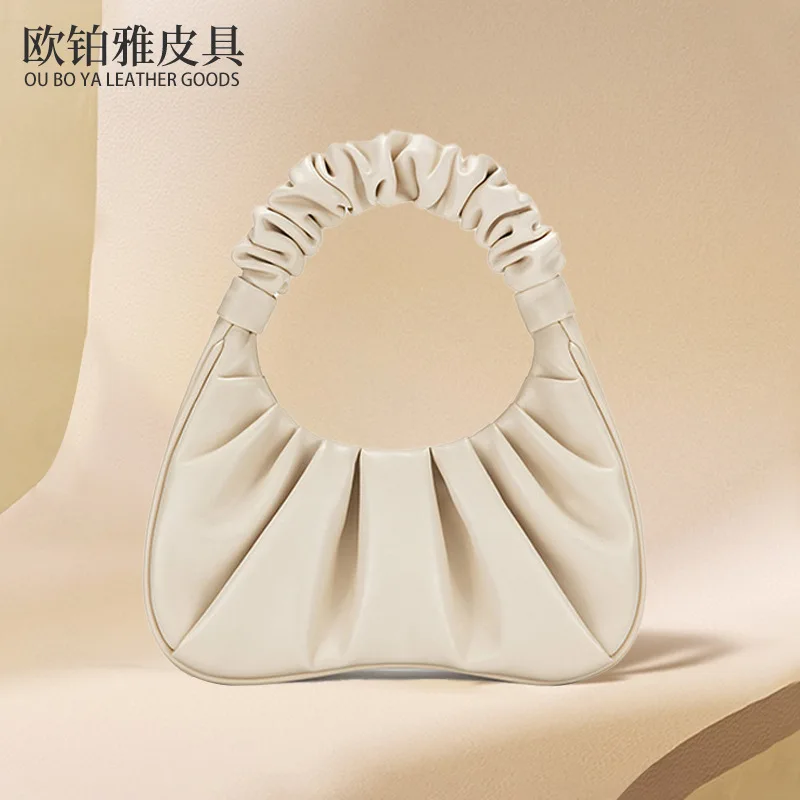 

Folding cloud handbag French niche armpit bag large capacity commuting bag for women
