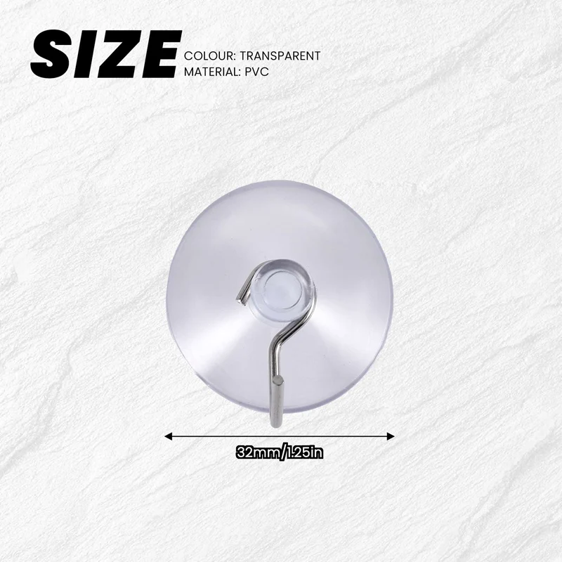 Suction Sucker Window Hooks Clear Wire Hook 32MM ( Pack Of 10 )