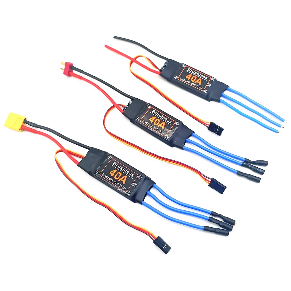 30A 40A Brushless ESC 2-4S Electronic Speed Controller 5V 3A UBEC 3.5MM Banana Head For RC FPV Quadcopter Airplanes Helicopter