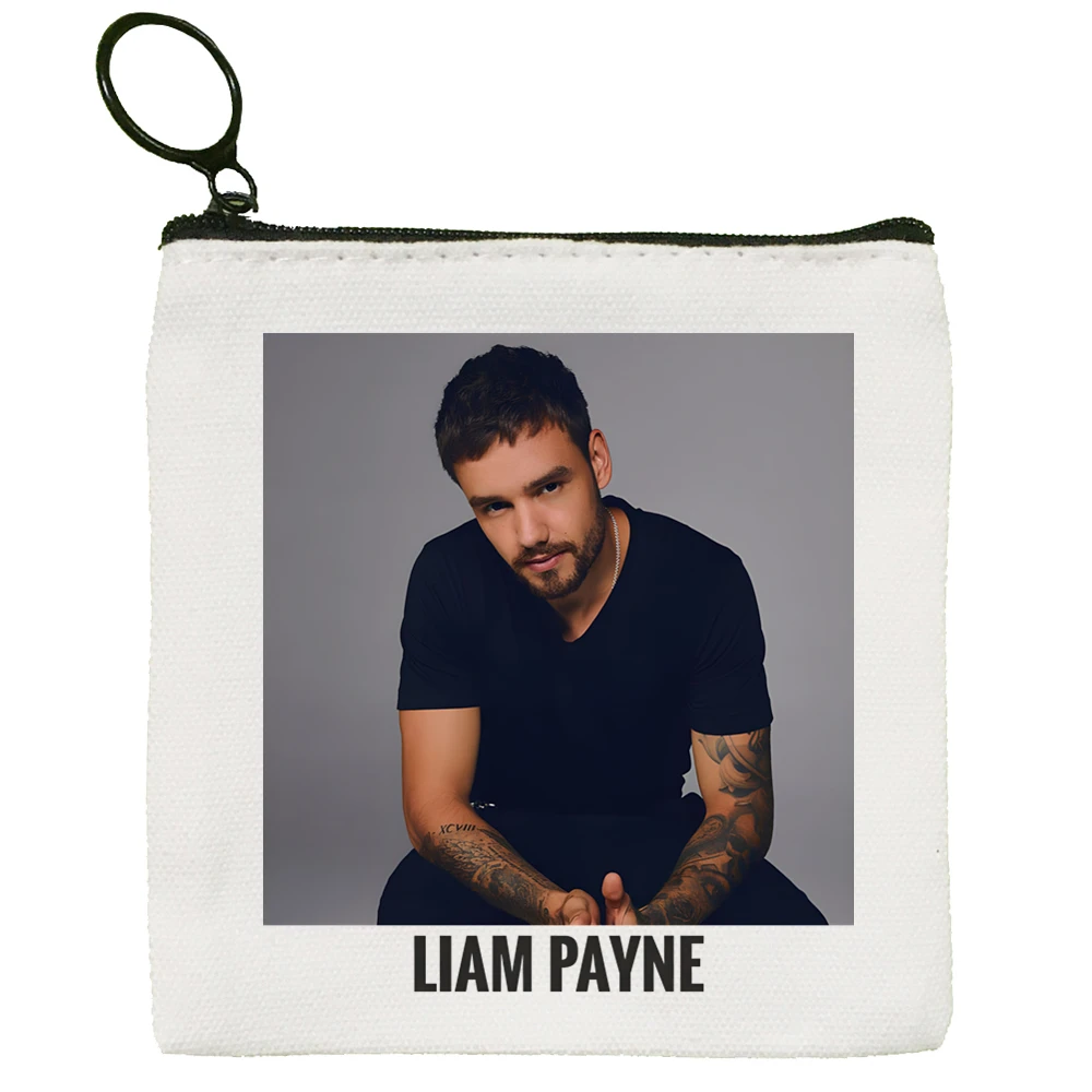 Liam Payne Canvas Coin Purse Canvas Bag Small Square Key Storage Card Cartoon Coin Bag