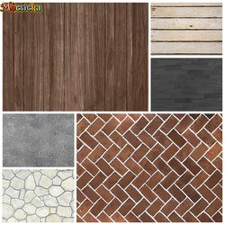 Floor Cloth Photography Background Wood Marble Brick Wall Newborn Baby Shower Family Backdrop Birthday Decor Props Photo Studio