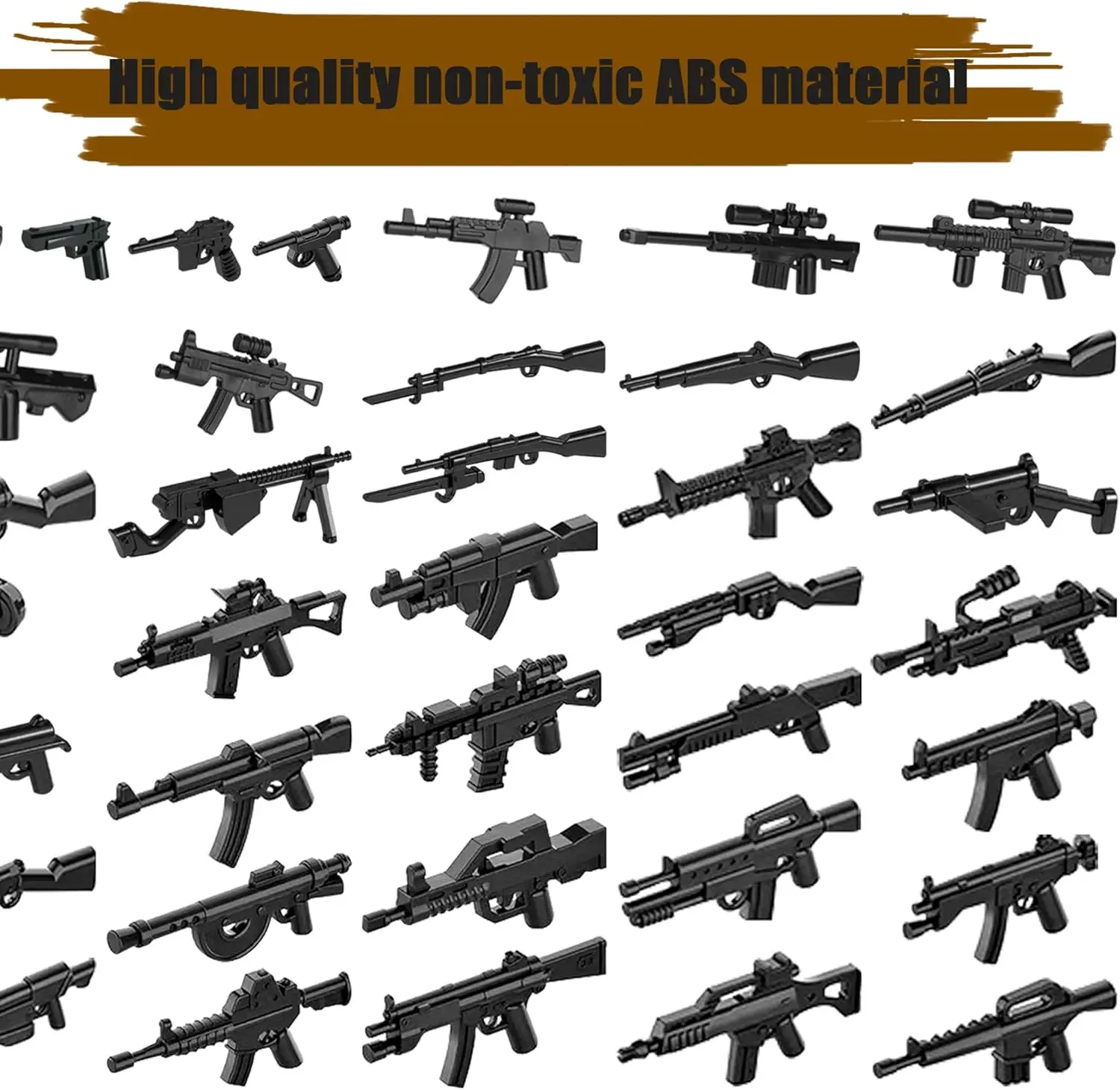 Ladrillos Militares Modernos, Armas, Ametralladora Pesada y Mortero, Rifles y Equipo Táctico, Piezas MOC Compatibles con las Principales Marcas de Minifiguras