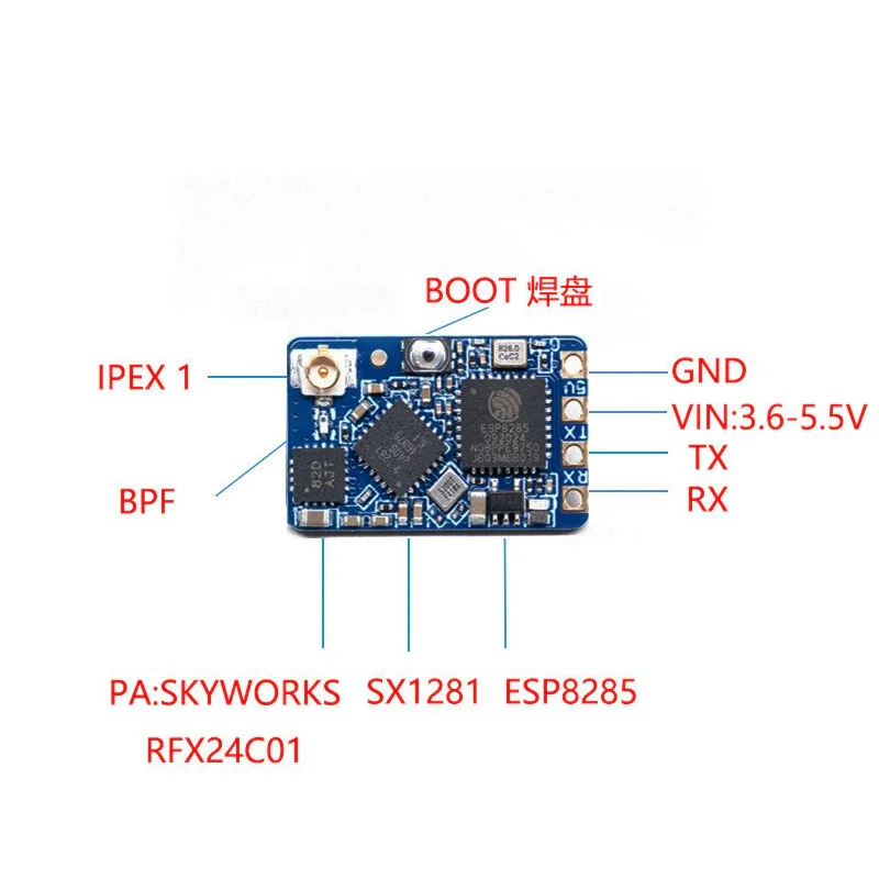 ตัวรับสัญญาณ BAYCK ELRS 2.4GHz NANO ExpressLRS พร้อมเสาอากาศแบบ T รองรับ Wifi สำหรับโดรนแข่ง RC FPV ระยะไกล