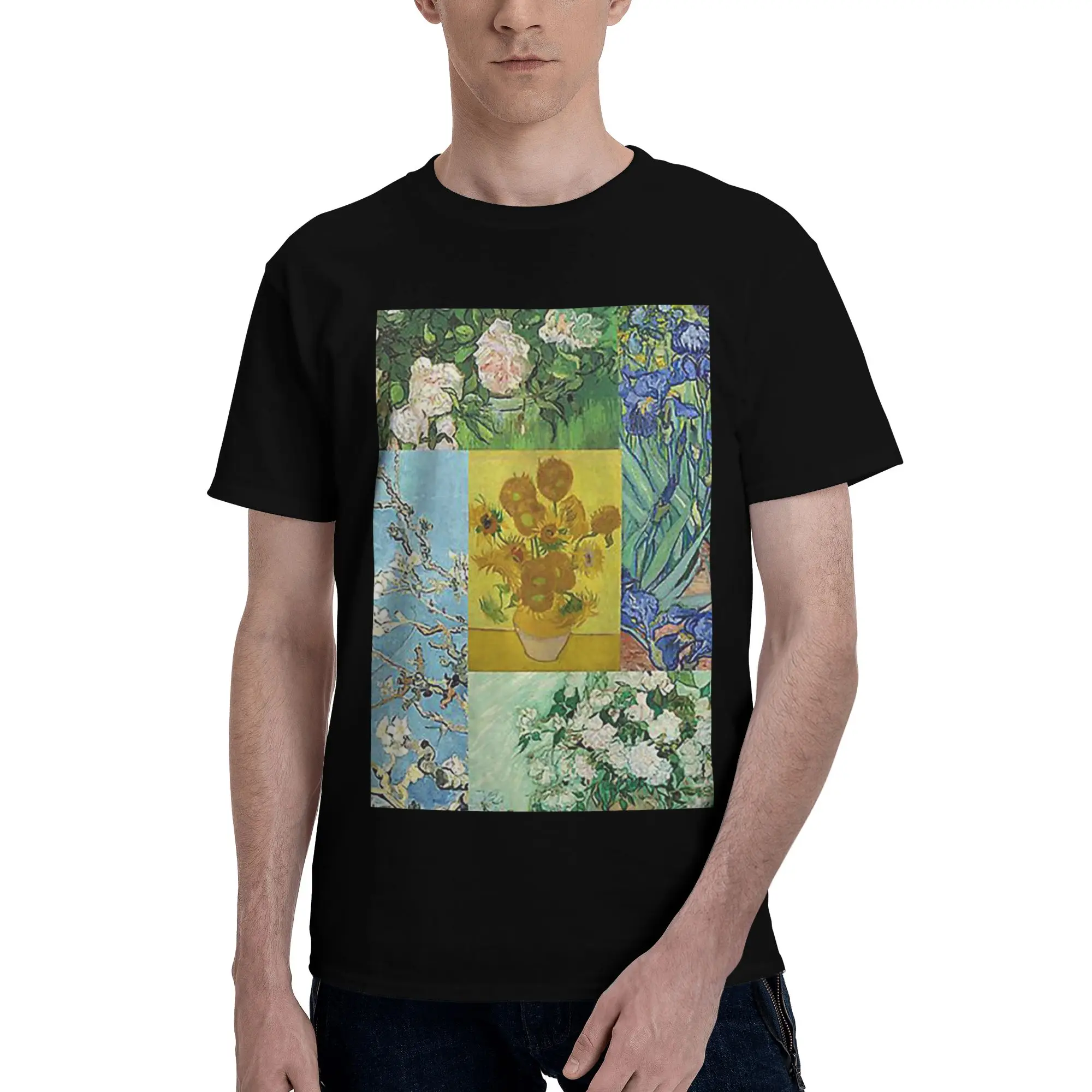 

Vincent Van Gogh Paintings Art Collage 100% Cotton T-Shirt Men'sFunny T Shirts Men Round Neck Short Sleeve S-6XL