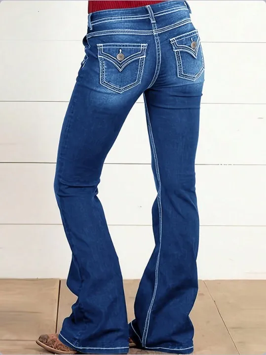 

Women's High Waisted Slimming Bell Shaped Pants Micro Flared Jeans for Fashionable Comfort