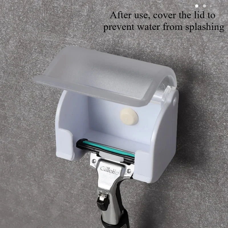 Uomo Rasoio Rasoio Spazzola Lama Supporto di Stoccaggio Bagno Parete Ventosa Ventosa Gancio Supporto Appendiabiti Scaffale Polvere Accessorio di Plastica