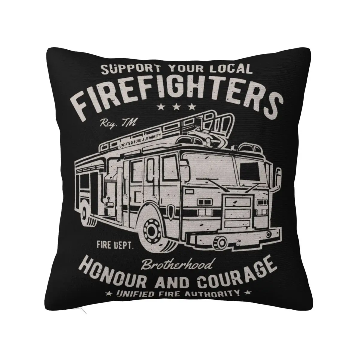 Fire Truck Honor And Courage Mens Fashion Size S To 3Xl Women Casual Fitness Formal Pillow Case