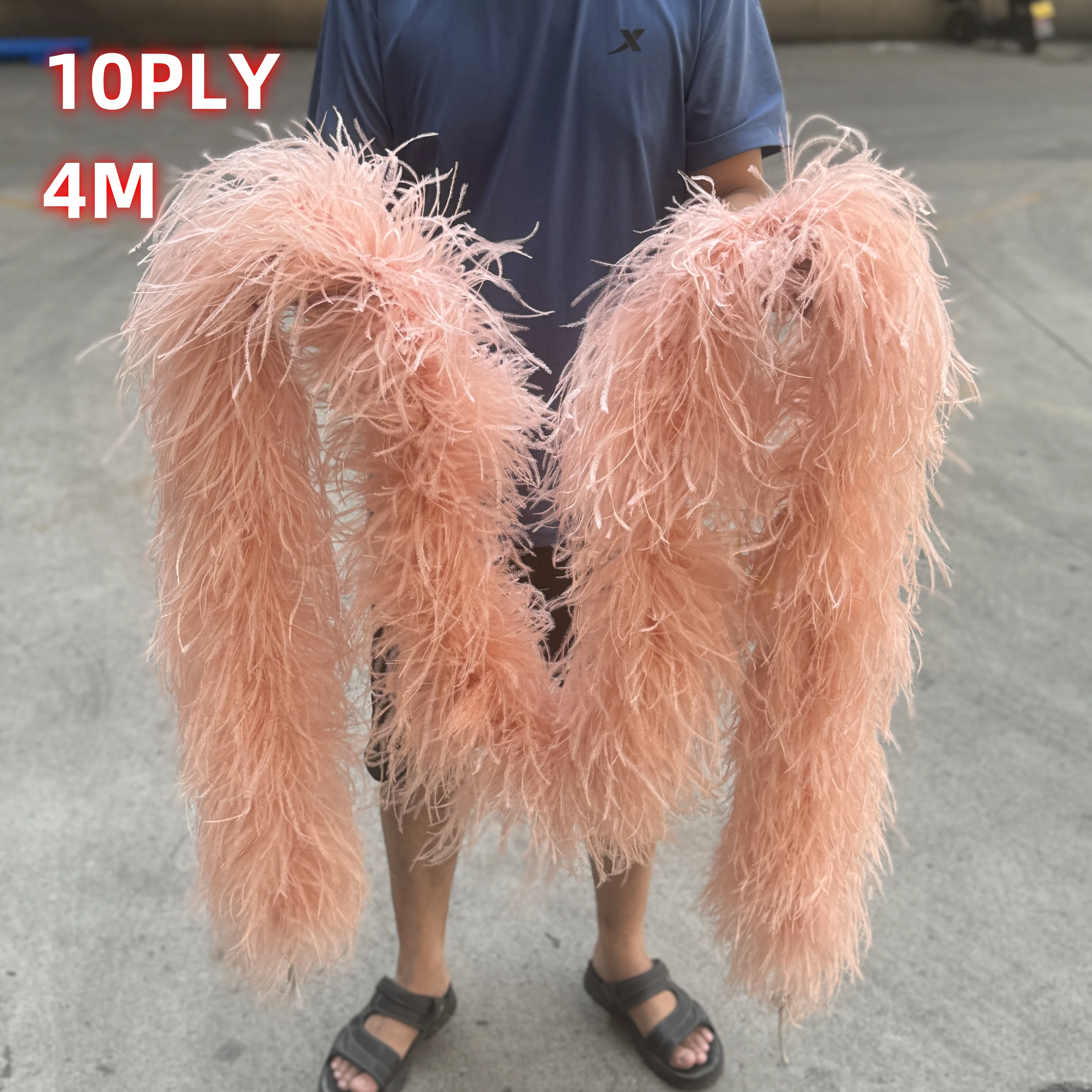 2 M 4M Trims Natural ostrich feathers boa Shawl for Carnival Stage Dresses Sewing Accessory Multicolors 2 6 10 15PLY Fluffy soft