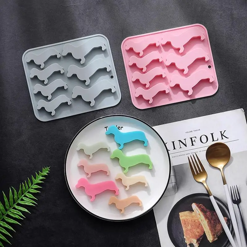 Ice Cube Tray Silicone Trays Molds Dog Mold Dachshund Chocolate Shaped Baking Candylidmini Jellypuppy Cream Muffin Maker Making