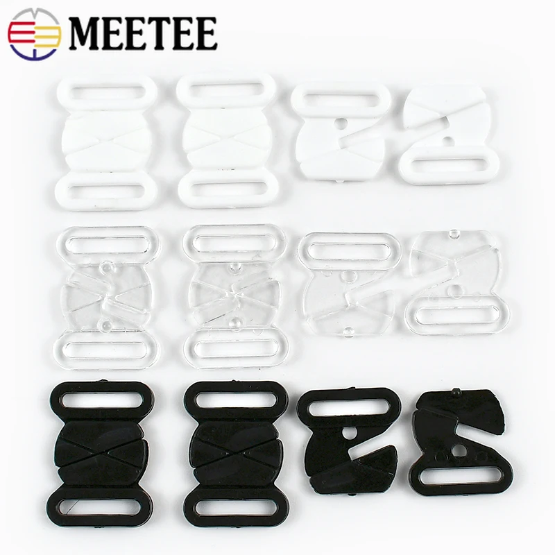 

50-200Sets 18mm Plastic Bra Strap Adjuster Buckle Bikini Clasp Hook Release Connector Swimwear Underwear DIY Sewing Accessories