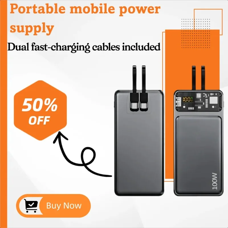 

100W Super Fast Charging 20000mAh Power Bank with Extra-large Capacity Portable Mobile Power Supply