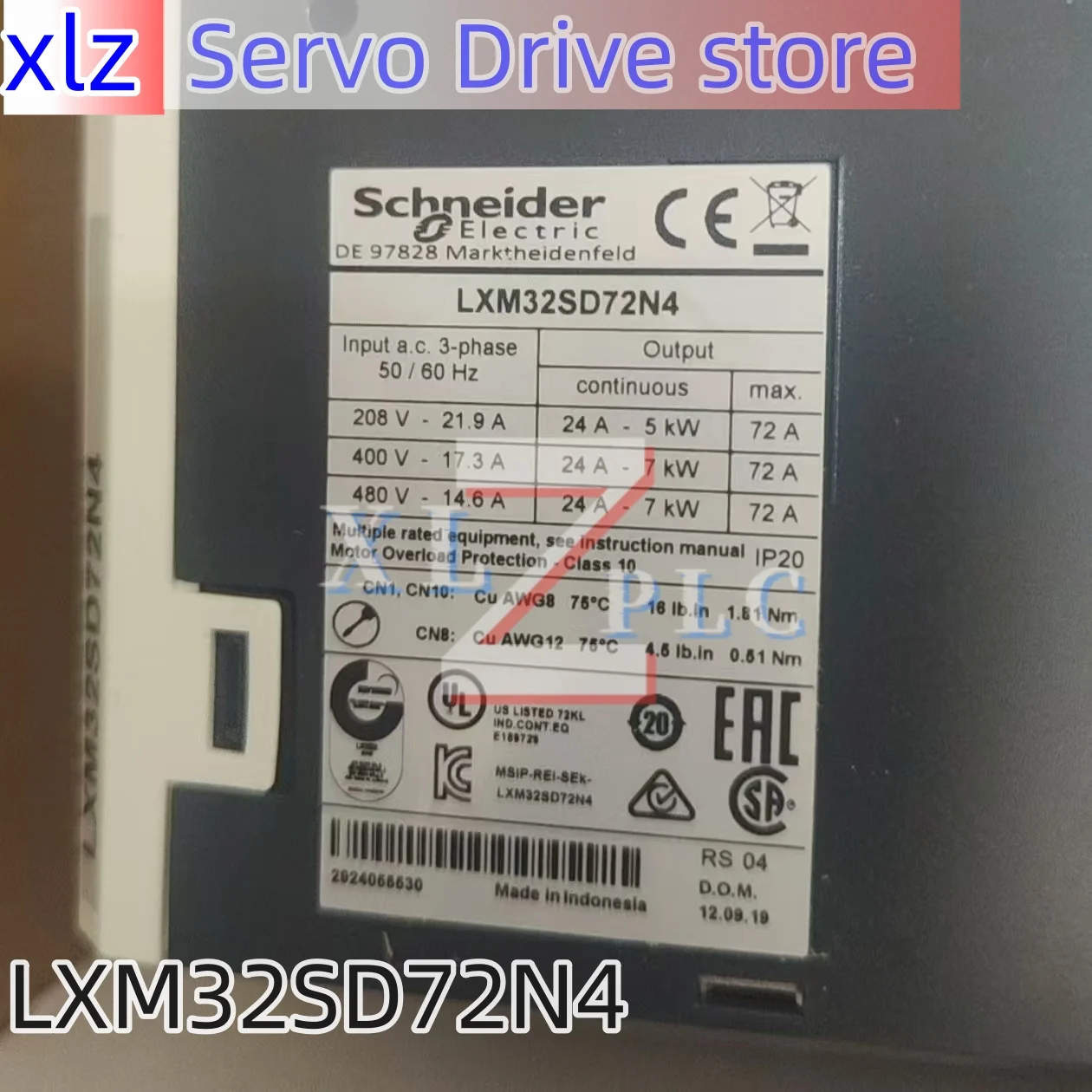 새로운 AC 서보 드라이버 LXM32SD72N4