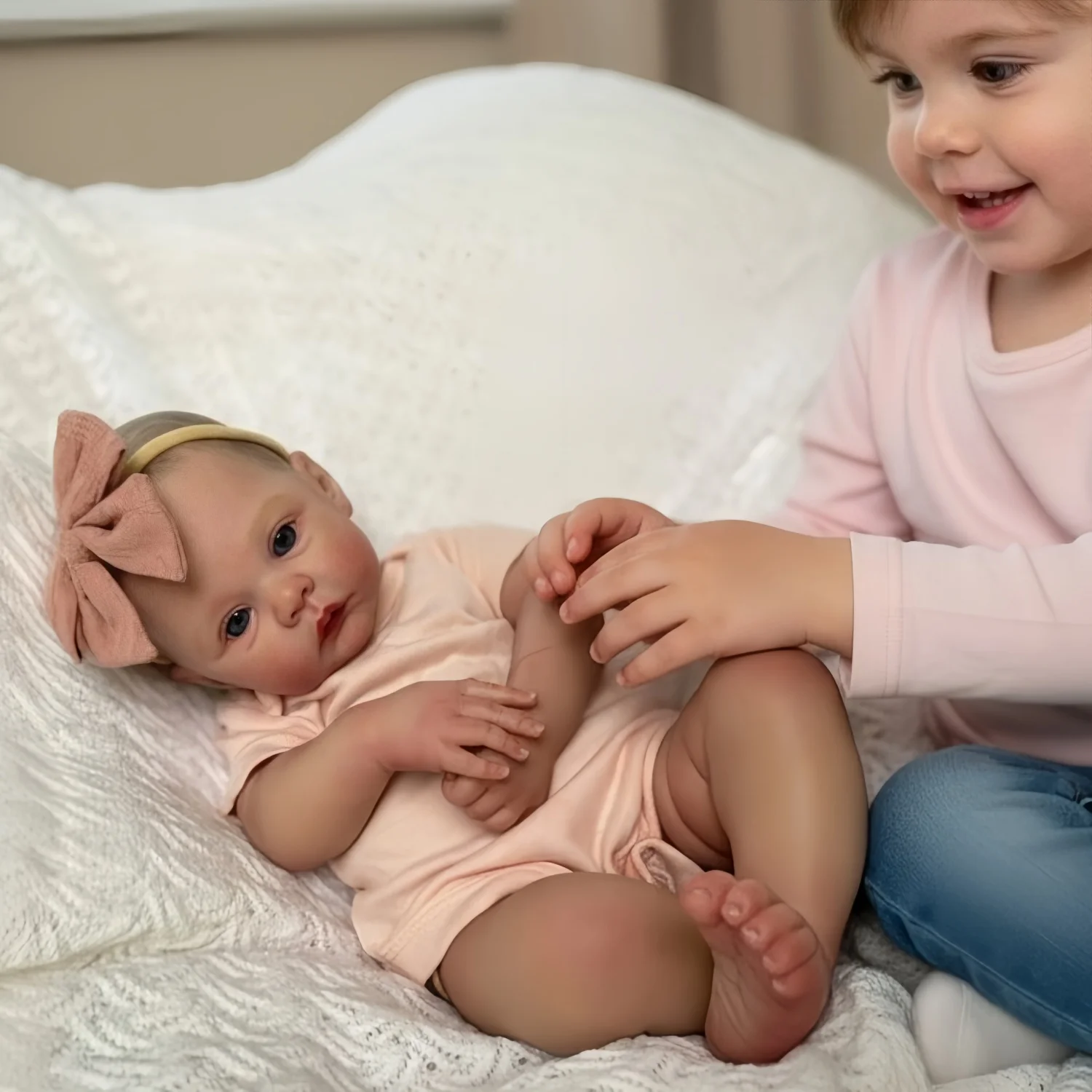 

18-дюймовые куклы Meadow Bebe Reborn, ручная роспись, куклы для новорожденных, игрушки для детей, подарок Muñecas Reborn