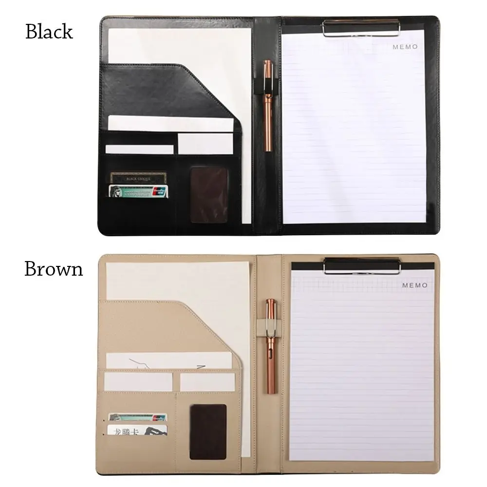 Multifunctional A4 Conference Folder Large Capacity Leather Business Stationery Folder Office Portable Document Organizer