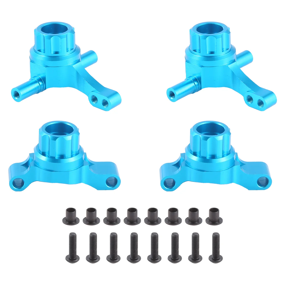 BAAA-4Pcs Juego de nudillos de dirección de brazos de nudillo vertical delantero y trasero de Metal para Tamiya TT02 TT-02 1/10 RC piezas de mejora de coche