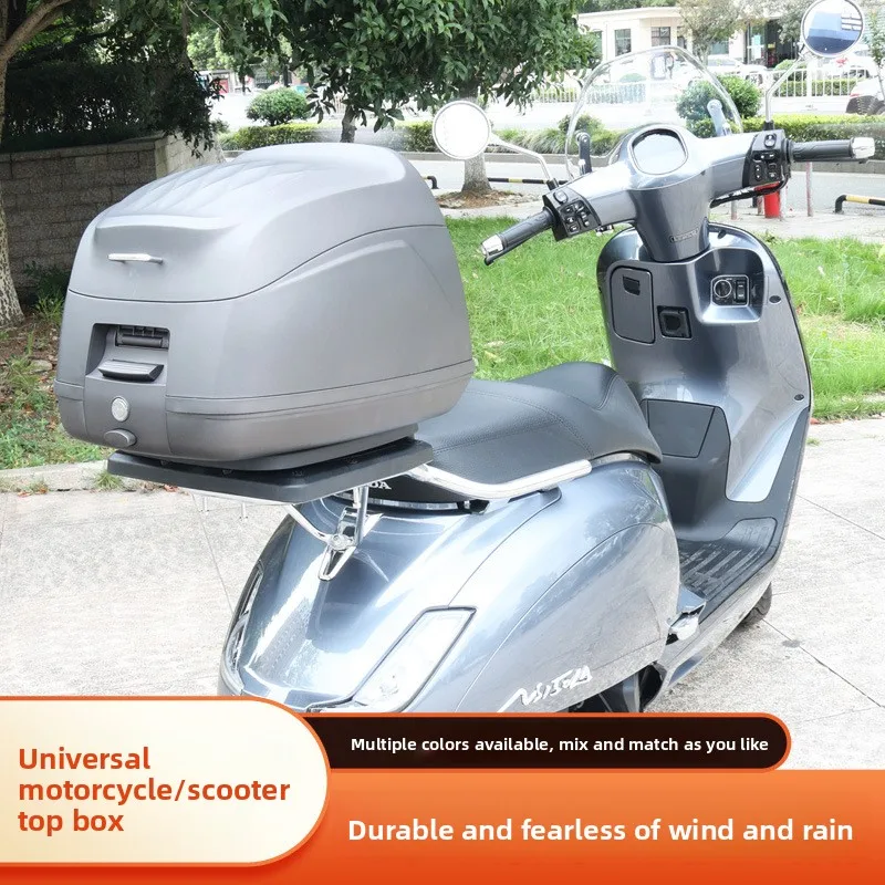 Universal Quick-Release Rear Trunk Box Motorcycles, vintage Rear Trunk Box, Storage Box Scooters, Can Hold Helm