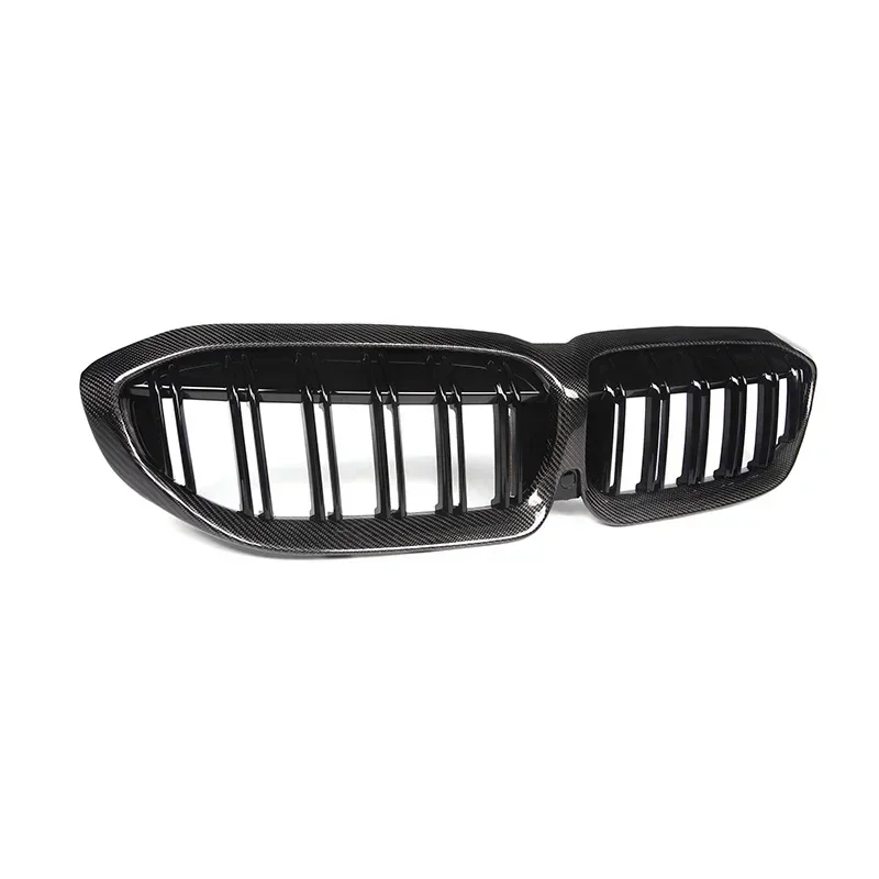 Replacement Dual Line Carbon Fiber Car Front Bumper +ABS Kidney Racing Grills For BMW 3 Series G20 G21 G28 Pre-LCI 2019-2022