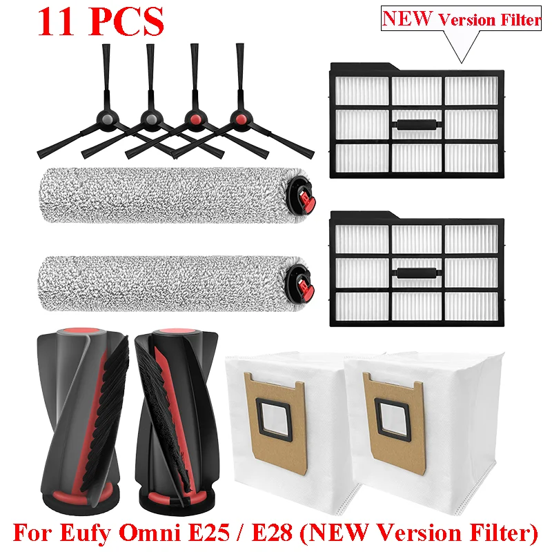 Accessoires Voor (Eufy Omni E25 / E28) Stofzuiger Hoofdrol Zijborstel Roller Mop Doek Stofzak Filter Reinigingsborstel