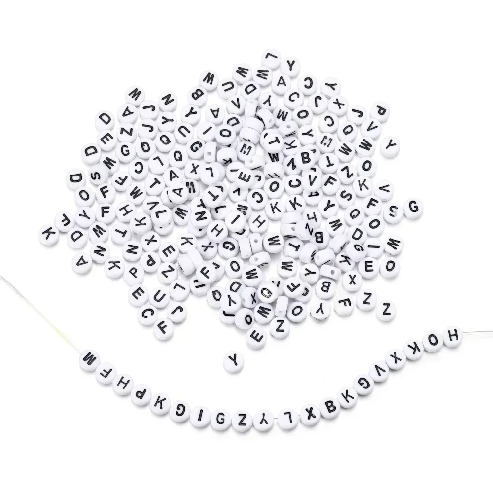 100/200/300/500pcs Acrylic Mixed Color Alphabet Beads Spacer Letter Beads For Jewelry Making Handmade DIY Bracelet Necklace