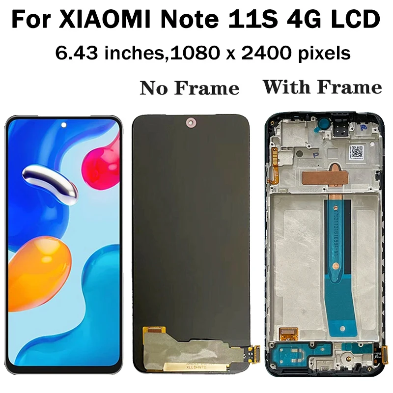 AMOLED For Xiaomi Redmi Note 11S 5G 22031116BG LCD Touch Screen Digitizer For Redmi Note 11S 4G 2201117SG LCD Note11s Display