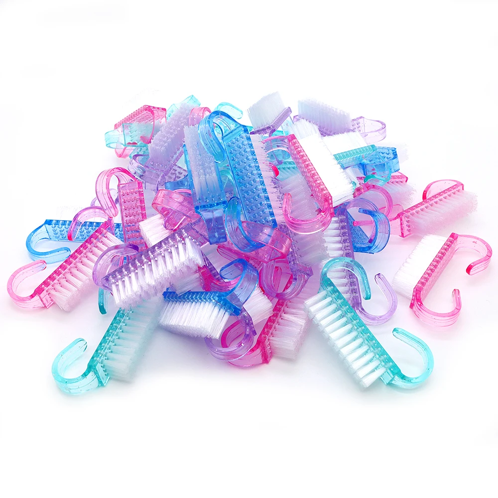50Pcs Colorful Plastic Nail Art Brushes Set Soft Dust Cleaner Manicure Pedicure Powder Remover Tools for Personal Hygiene