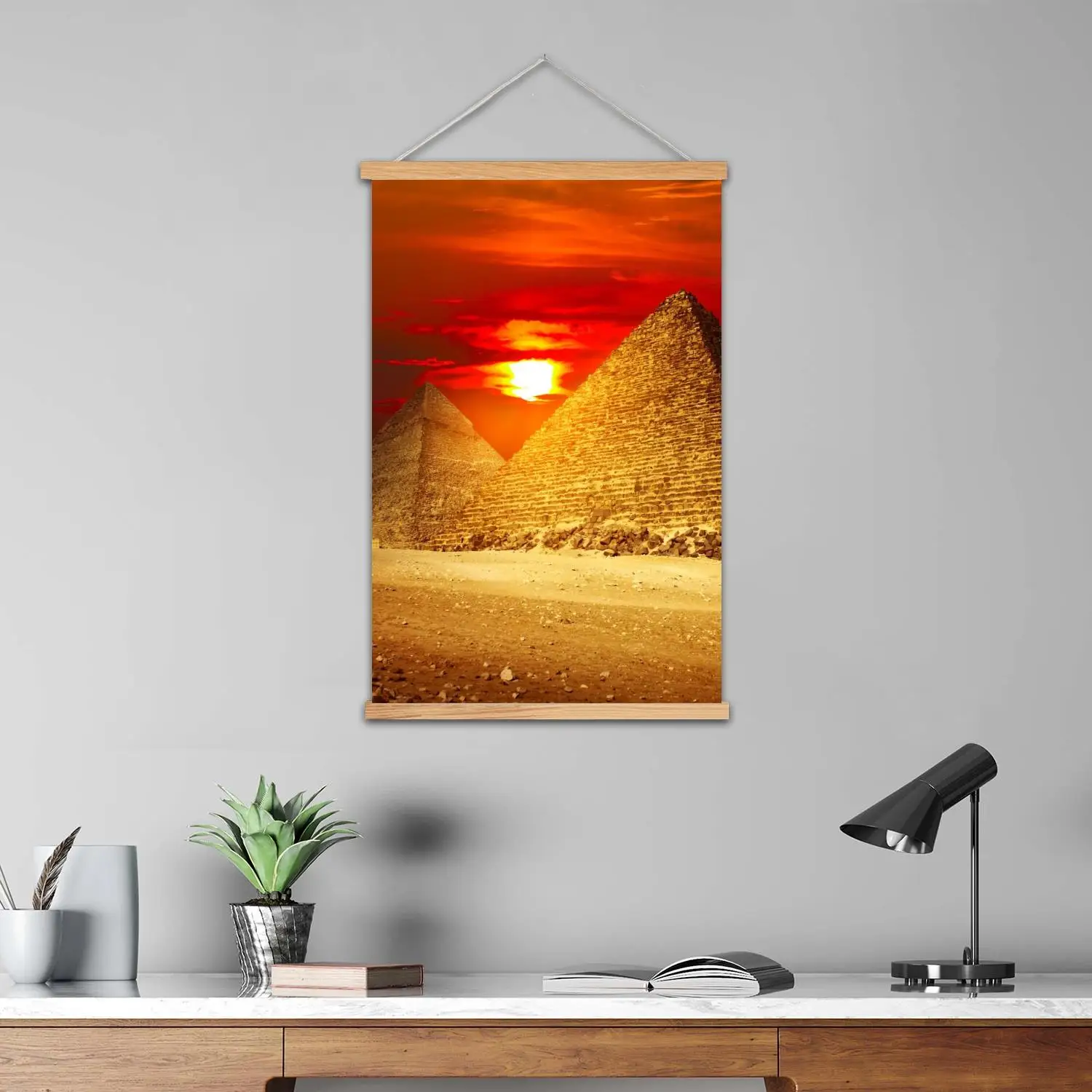 pyramid Framed Wall Painting Canvas Art Poster and Wall Art,  Modern Family Bedroom Decor,Decorative painting