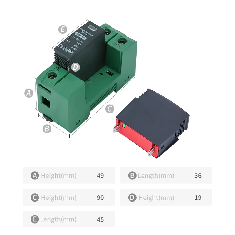 XIONGISOLAR 2P guida Din DC SPD 600V 20KA ~ 40KA House SPD protezione contro le sovratensioni dispositivo di protezione a bassa tensione