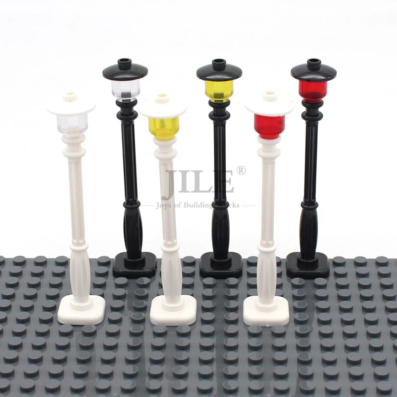 10pcs MOC City Series Street Lamp Building Blocks DIY Street View Roadside Lighting Decoration 2039,4740,3626 Assembly Bricks