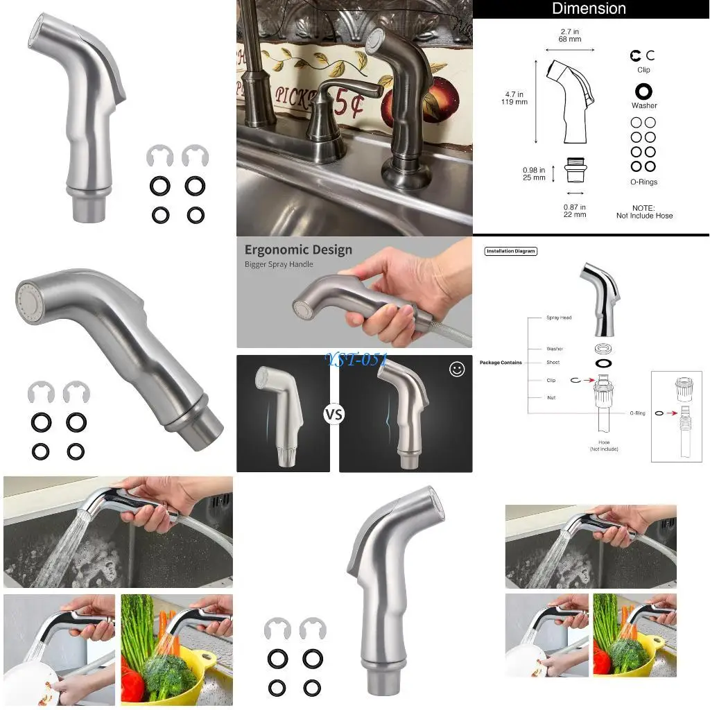 

E15A Long Kitchens Faucet Sprayer Replacement Thumb Switches for House