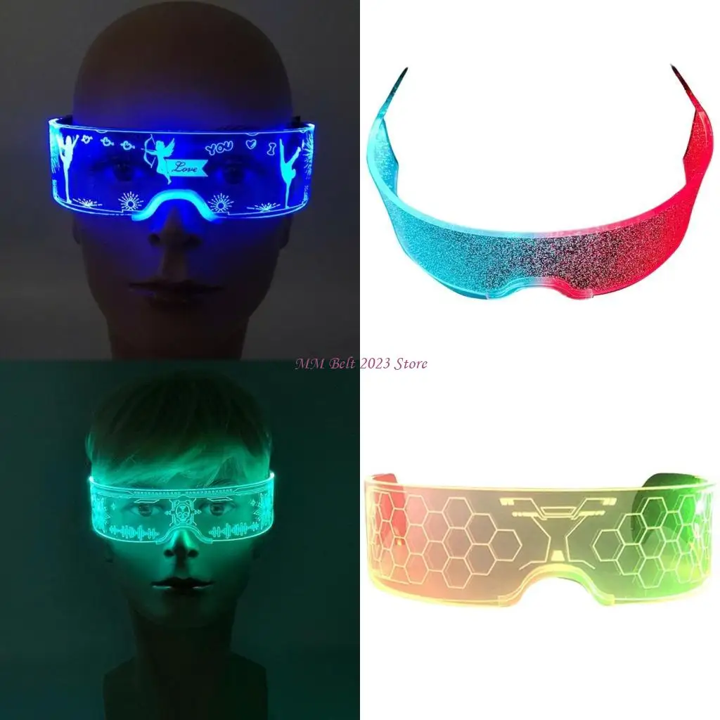 

49ME New LED Light Up Glasses Luminescence Colorful Glasses Unique Styles Glasses