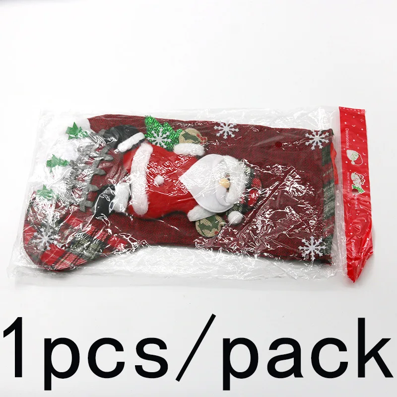 Tas hadiah kaus kaki Natal, 1 buah tas hadiah, dekorasi Natal, alat peraga suasana, dekorasi pesta liburan, tas hadiah permen DIY