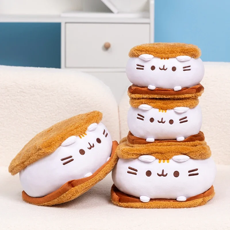 Kawaii Chocolade Sandwich Cookie Fat Cat Sierkussen Knuffels Biscuit Cat Poppen Knuffels Verjaardagscadeaus voor kinderen