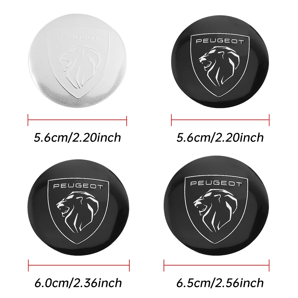 56/60/65 مللي متر سيارة عجلة غطاء محور مركزي شارة ملصق غطاء ل جديد بيجو 206 208 207 3008 308 2008 107 508 106 108 408 508L 5008