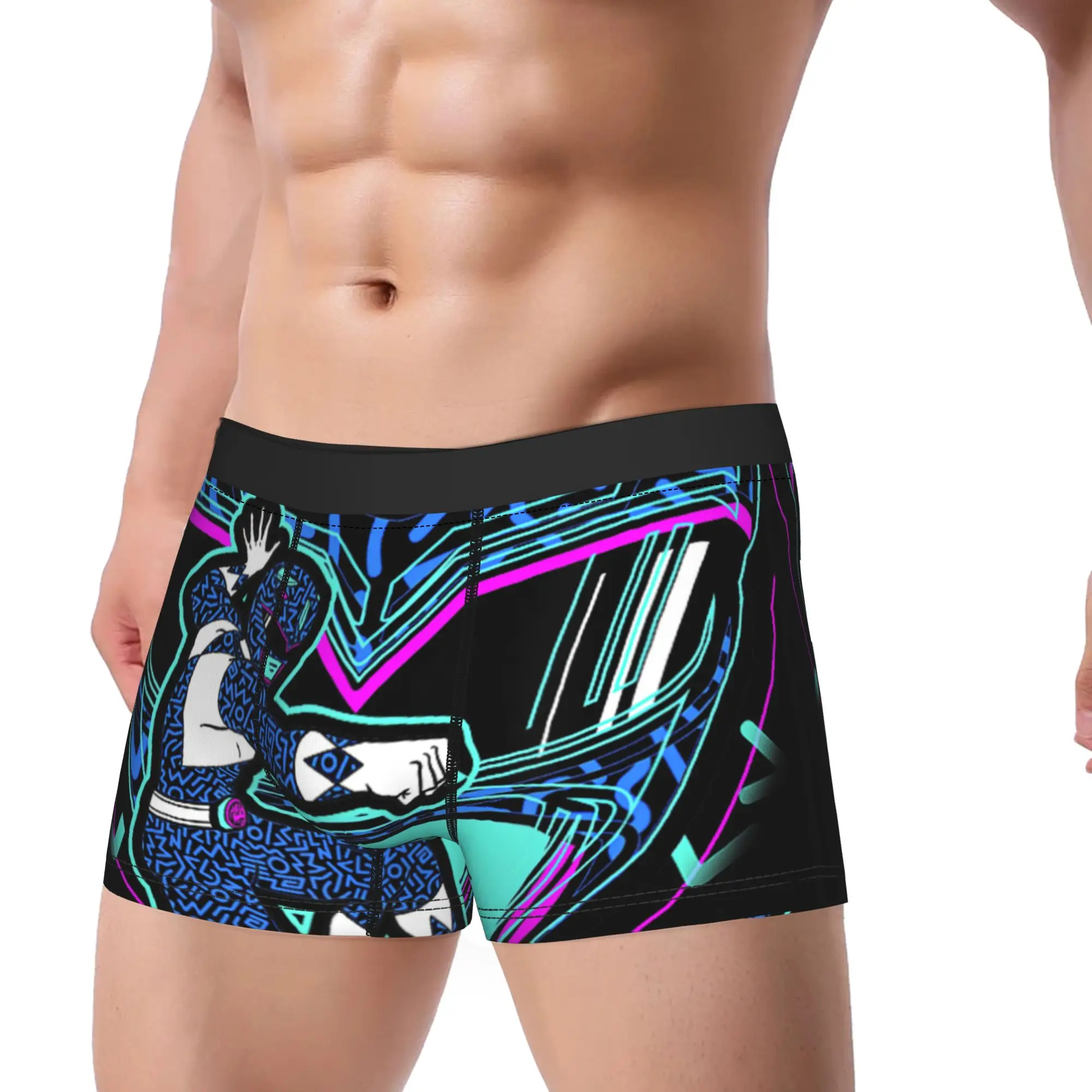 boxers Power Rangers Blue Ranger Icon Fill Helmet Silhouette Underpants Men's Underwear Sexy Shorts Boxer Briefs