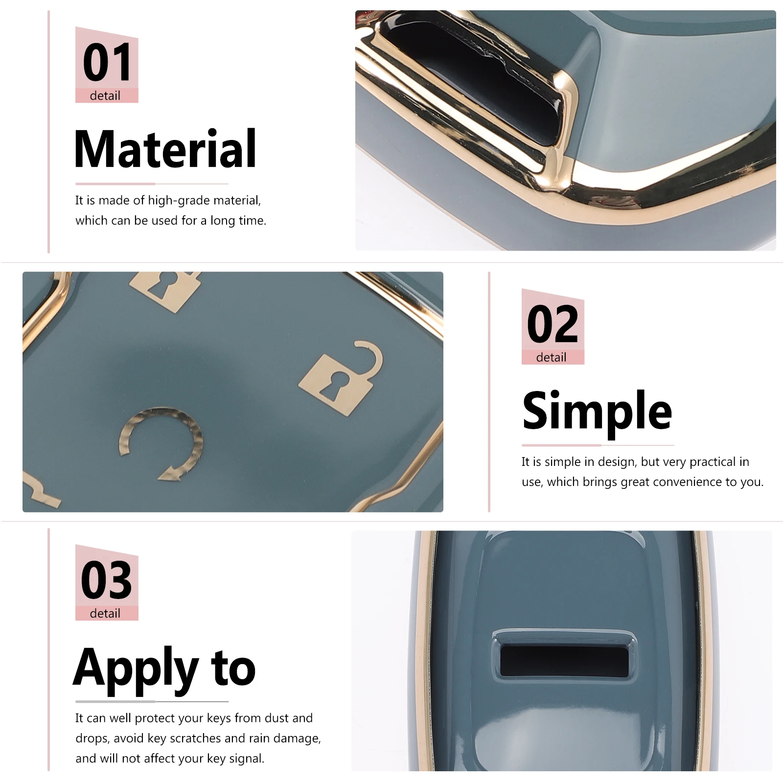 

Car Bag Tpu Shell Holder Remote Control Keychain Dust Proof Drop Resistant Key Fob Case Cover Easy Install Tools Included Car